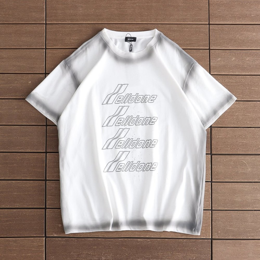 We11 Done Gradient Splash Ink Letter Print Short Sleeves